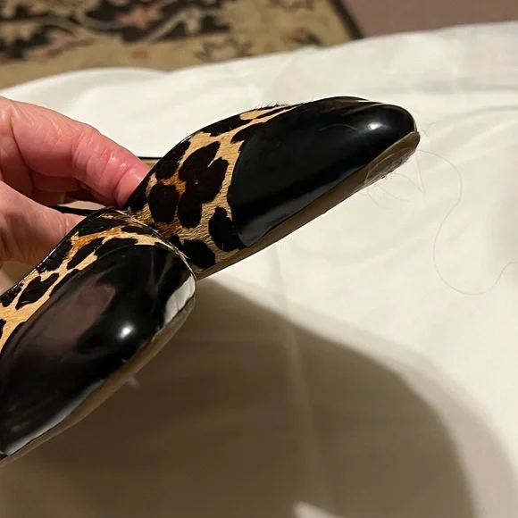 Sz 9.5 Cheetah Calf Hair Leather ballerina flats Gianni Bini - Picture 4 of 13